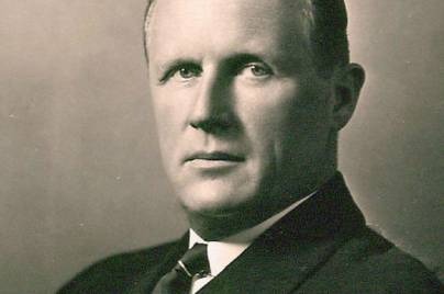 Schwarz-weiß Portrait von George W. Merck.