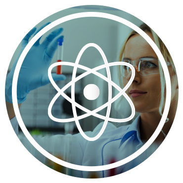 Icon with atom