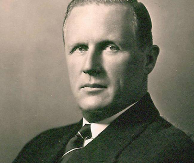 Schwarz-weiß Portrait von George W. Merck.