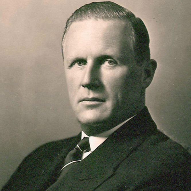 Schwarz-weiß Portrait von George W. Merck.