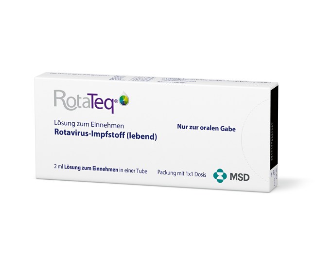 Verpackung des Arzneimittels RotaTeq® (Rotavirus-Lebendimpfstoff)