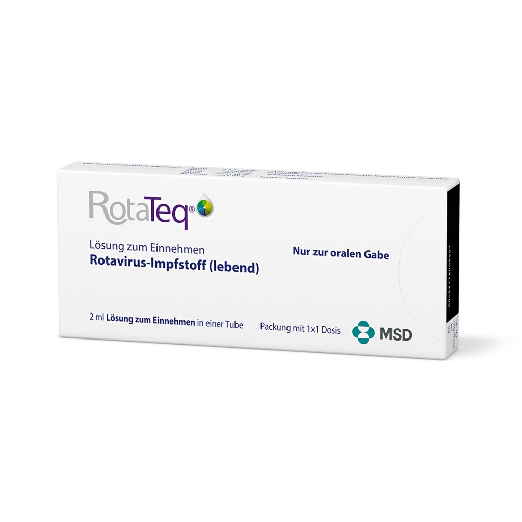 Verpackung des Arzneimittels RotaTeq® (Rotavirus-Lebendimpfstoff)