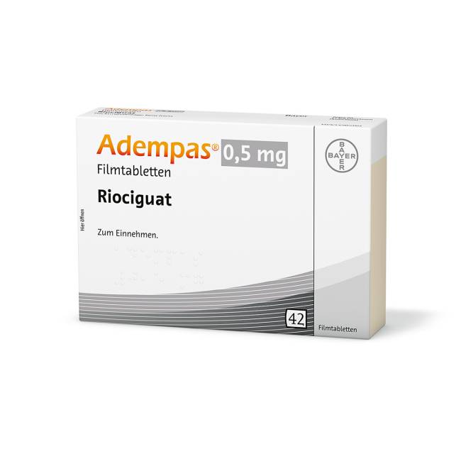 Verpackung des Arzneimittels Adempas® (Riociguat)