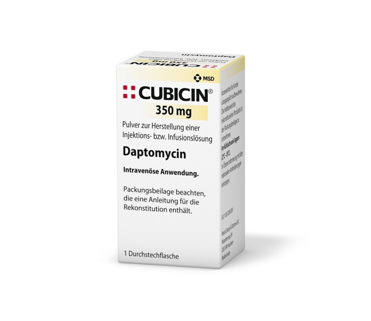 Verpackung des Arzneimittels Cubicin® (Daptomycin)