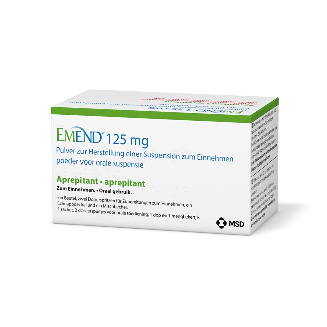 Verpackung des Arzneimittels EMEND® (Aprepitant)