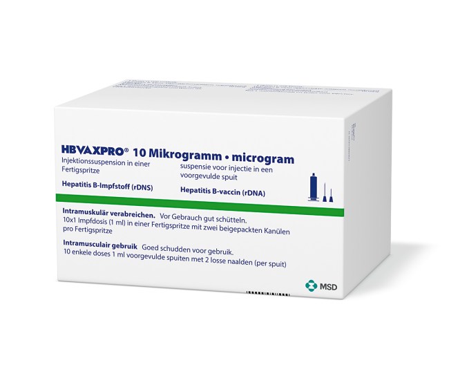 Verpackung des Arzneimittels HBVAXPRO® (Hepatitis B-Impfstoff, rDNS)
