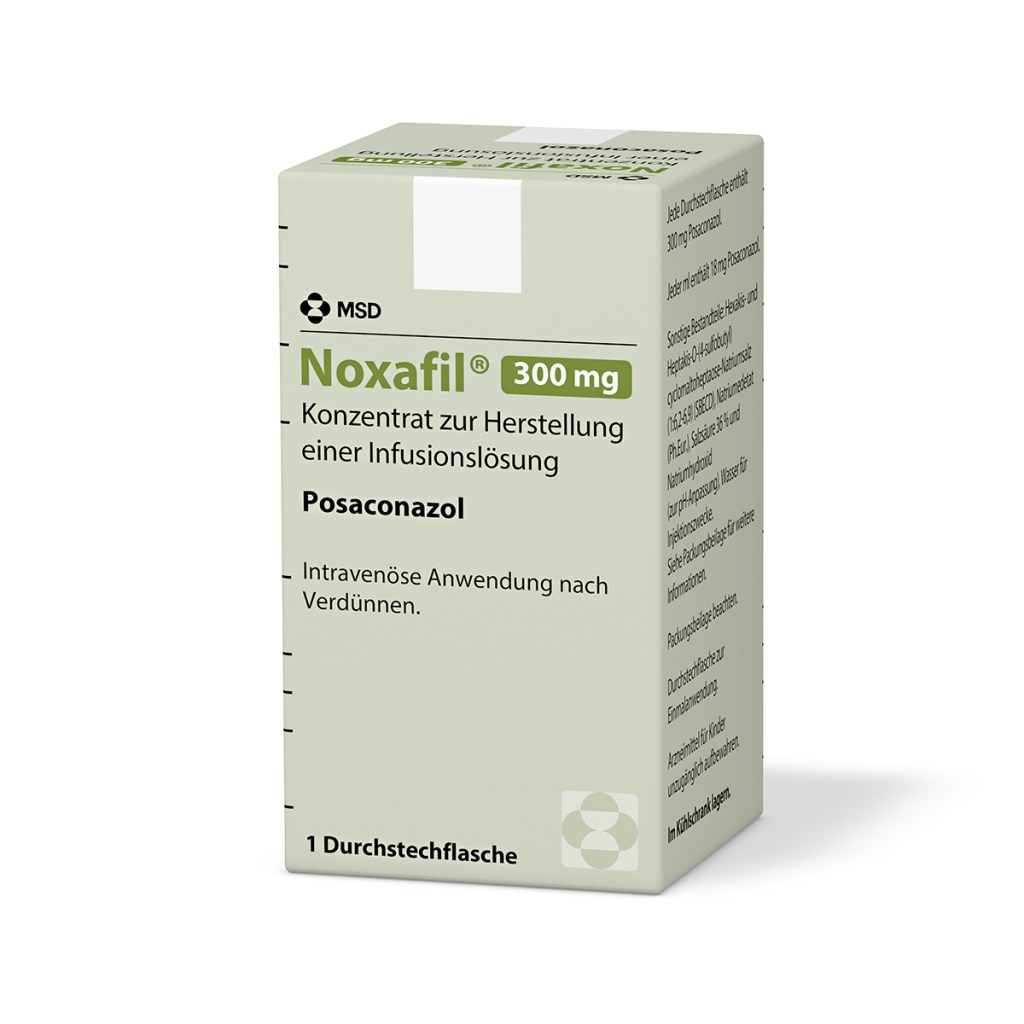Verpackung des Arzneimittels Noxafil® (Posaconazol)