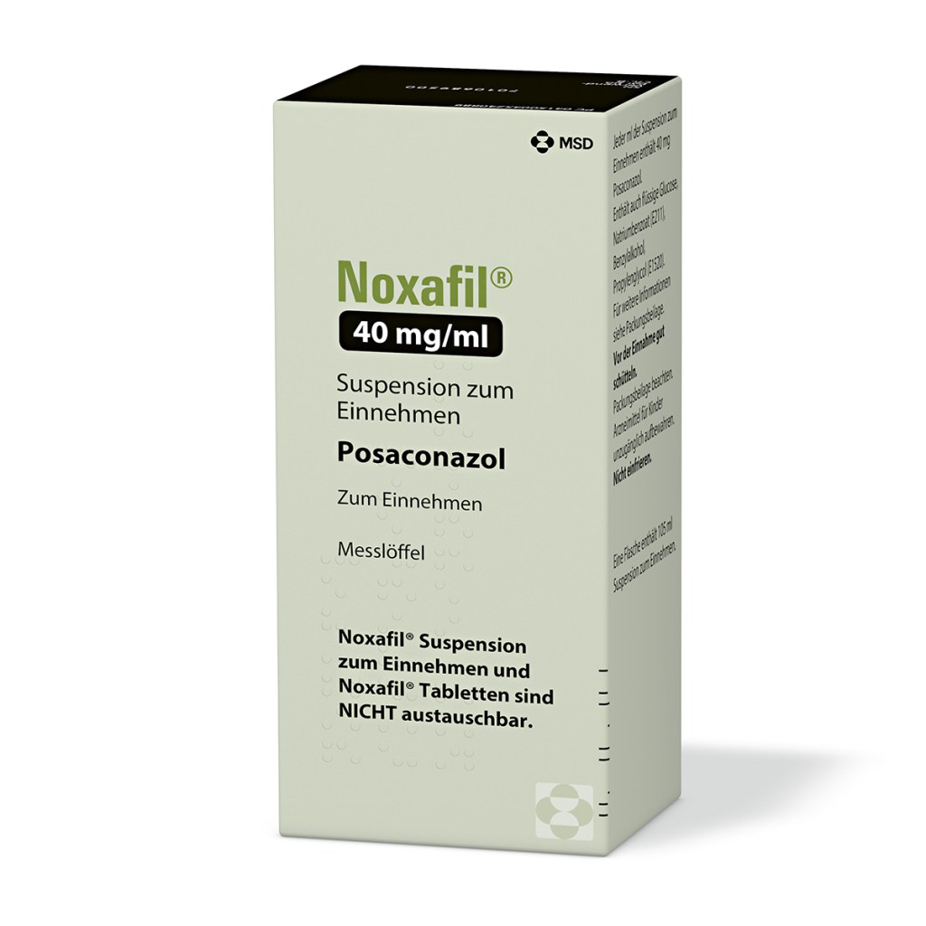 Verpackung des Arzneimittels Noxafil® (Posaconazol)
