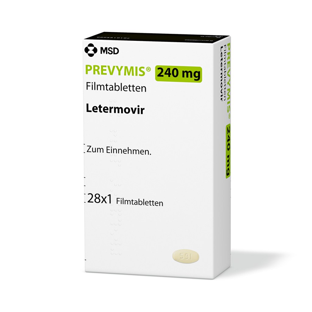Verpackung des Arzneimittels PREVYMIS® (Letermovir)