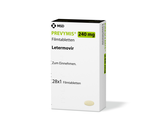 Verpackung des Arzneimittels PREVYMIS® (Letermovir)