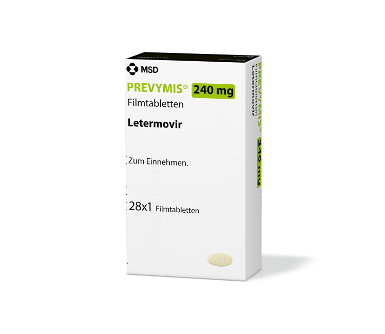 Verpackung des Arzneimittels PREVYMIS® (Letermovir)