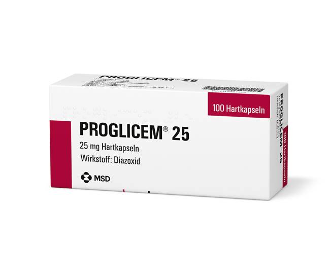 Verpackung des Arzneimittels PROGLICEM® (Diazoxid)