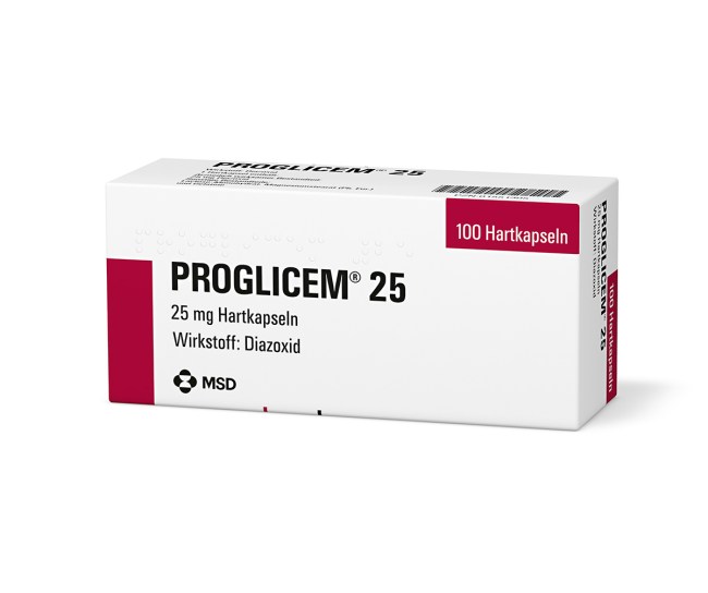Verpackung des Arzneimittels PROGLICEM® (Diazoxid)