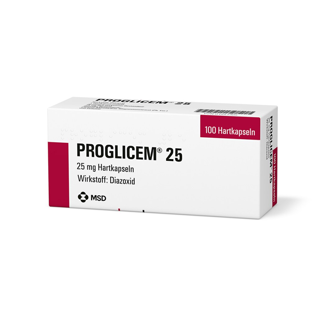 Verpackung des Arzneimittels PROGLICEM® (Diazoxid)