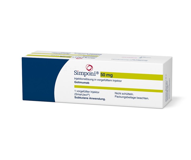 Verpackung des Arzneimittels Simponi® (Golimumab)