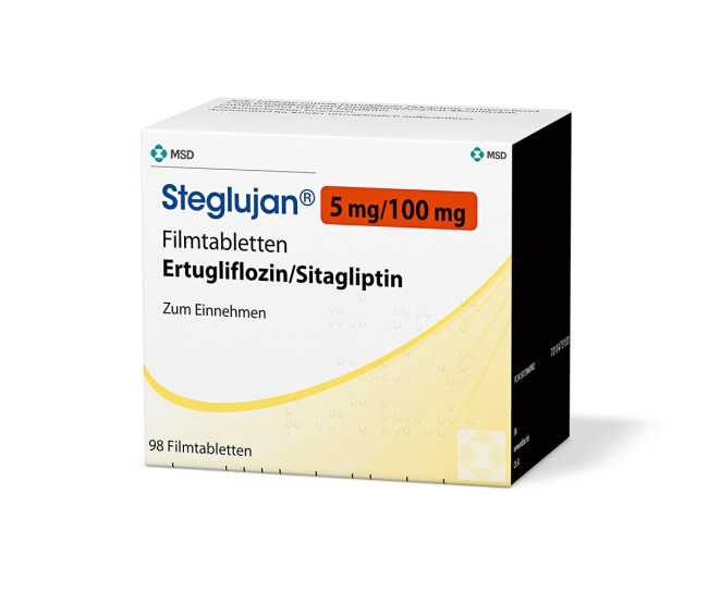 Verpackung des Arzneimittels Steglujan® (Ertugliflozin/Sitagliptin)