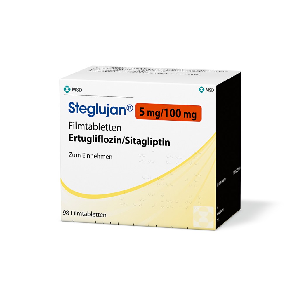 Verpackung des Arzneimittels Steglujan® (Ertugliflozin/Sitagliptin)