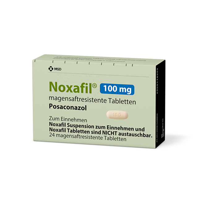 Verpackung des Arzneimittels Noxafil® (Posaconazol)