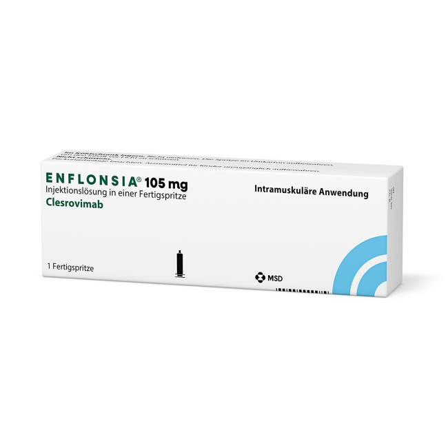 Die Verpackung des Arzneimittels ENFLONSIA® (Clesrovimab)